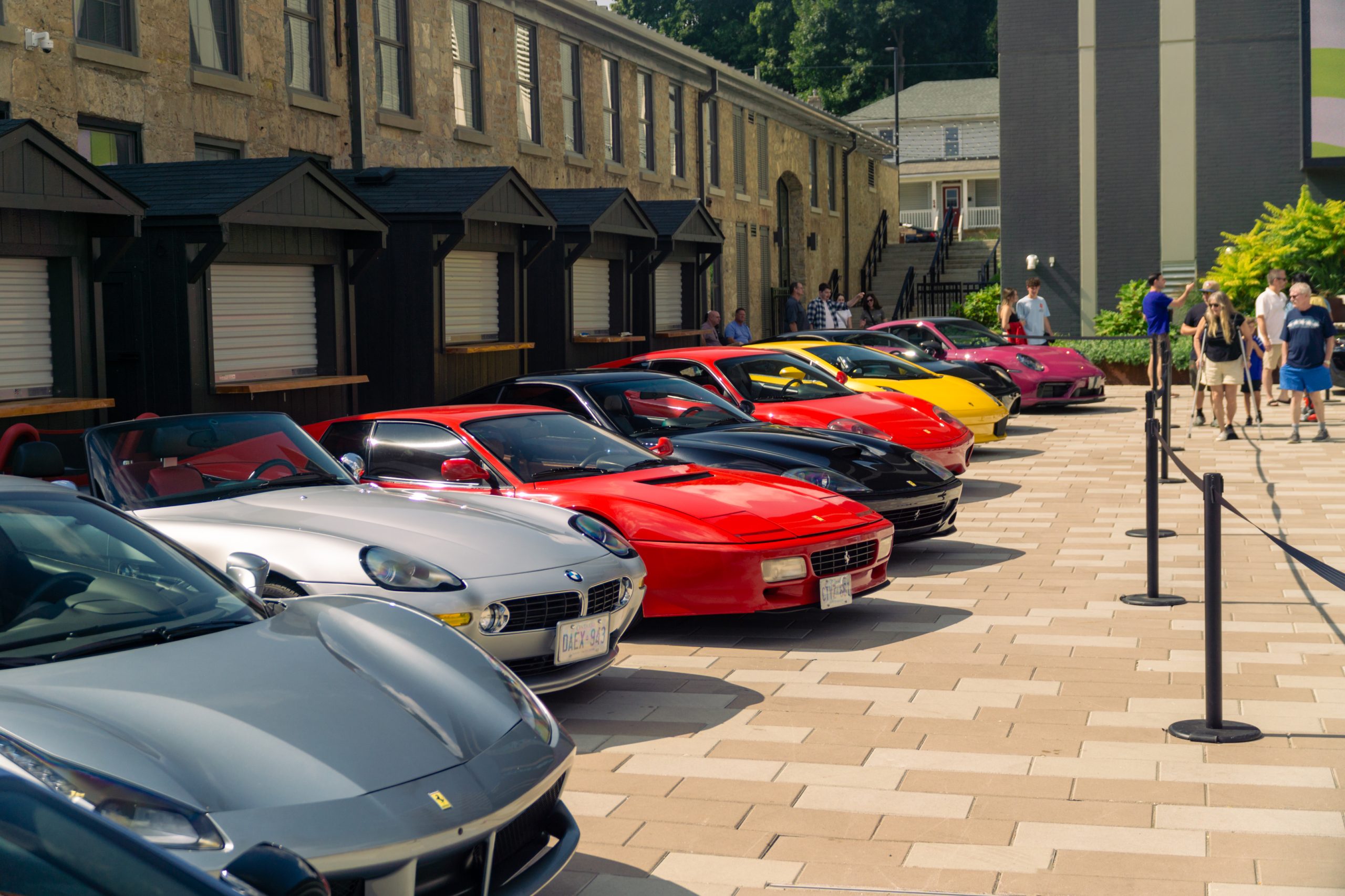 Evening shot of cars and lights at the 2024 show